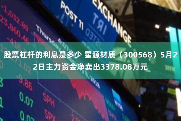 股票杠杆的利息是多少 星源材质（300568）5月22日主力资金净卖出3378.08万元