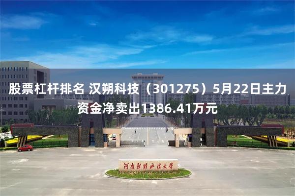 股票杠杆排名 汉朔科技（301275）5月22日主力资金净卖出1386.41万元