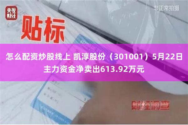 怎么配资炒股线上 凯淳股份（301001）5月22日主力资金净卖出613.92万元