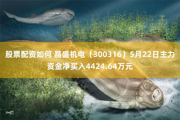 股票配资如何 晶盛机电（300316）5月22日主力资金净买入4424.64万元