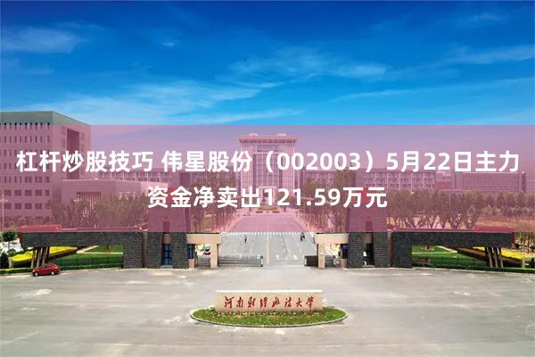 杠杆炒股技巧 伟星股份（002003）5月22日主力资金净卖出121.59万元
