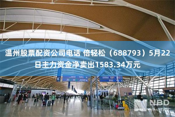 温州股票配资公司电话 倍轻松（688793）5月22日主力资金净卖出1583.34万元