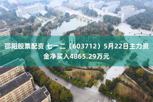 邵阳股票配资 七一二（603712）5月22日主力资金净买入4865.29万元