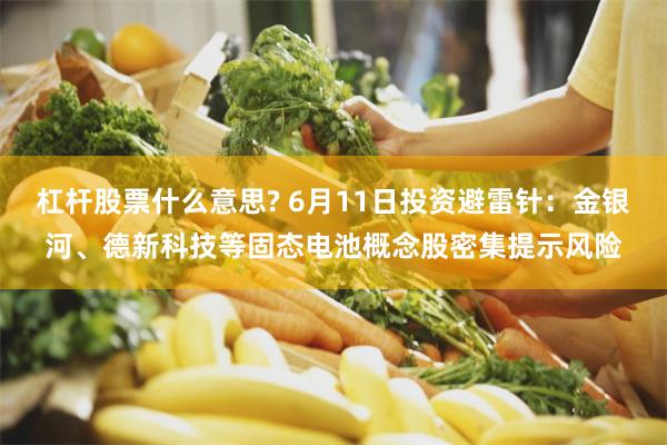 杠杆股票什么意思? 6月11日投资避雷针：金银河、德新科技等固态电池概念股密集提示风险