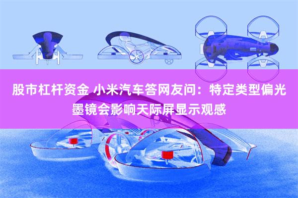 股市杠杆资金 小米汽车答网友问：特定类型偏光墨镜会影响天际屏显示观感