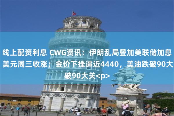 线上配资利息 CWG资讯：伊朗乱局叠加美联储加息预期，美元周三收涨；金价下挫逼近4440，美油跌破90大关<p>