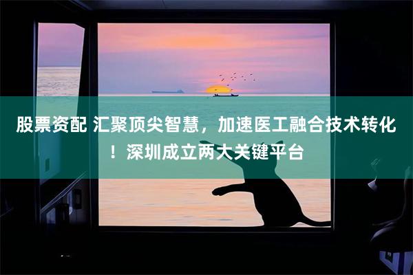 股票资配 汇聚顶尖智慧，加速医工融合技术转化！深圳成立两大关键平台