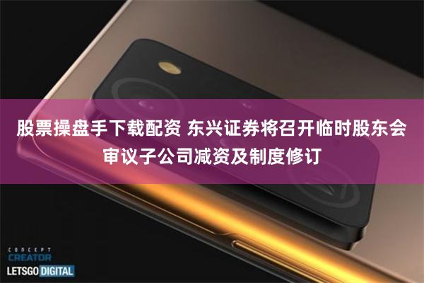 股票操盘手下载配资 东兴证券将召开临时股东会审议子公司减资及制度修订