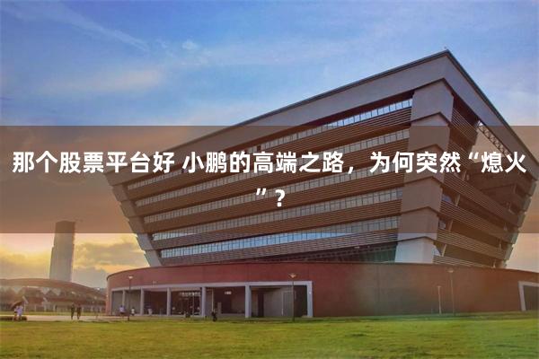 那个股票平台好 小鹏的高端之路，为何突然“熄火”？