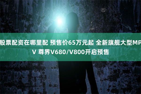 股票配资在哪里配 预售价65万元起 全新旗舰大型MPV 尊界V680/V800开启预售