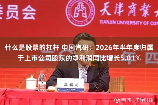 什么是股票的杠杆 中国汽研:2026年半年度归属于上市公司股东的净利润同比增长5.01%