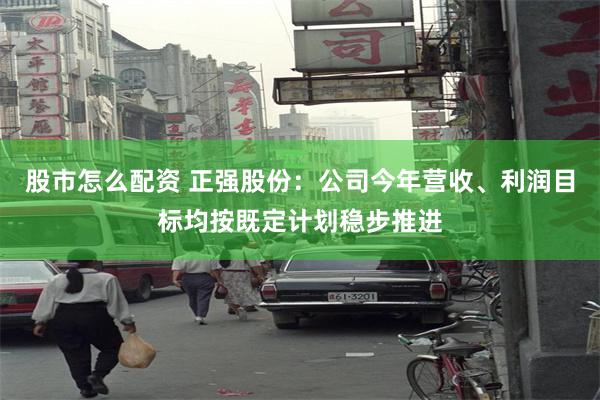 股市怎么配资 正强股份：公司今年营收、利润目标均按既定计划稳步推进